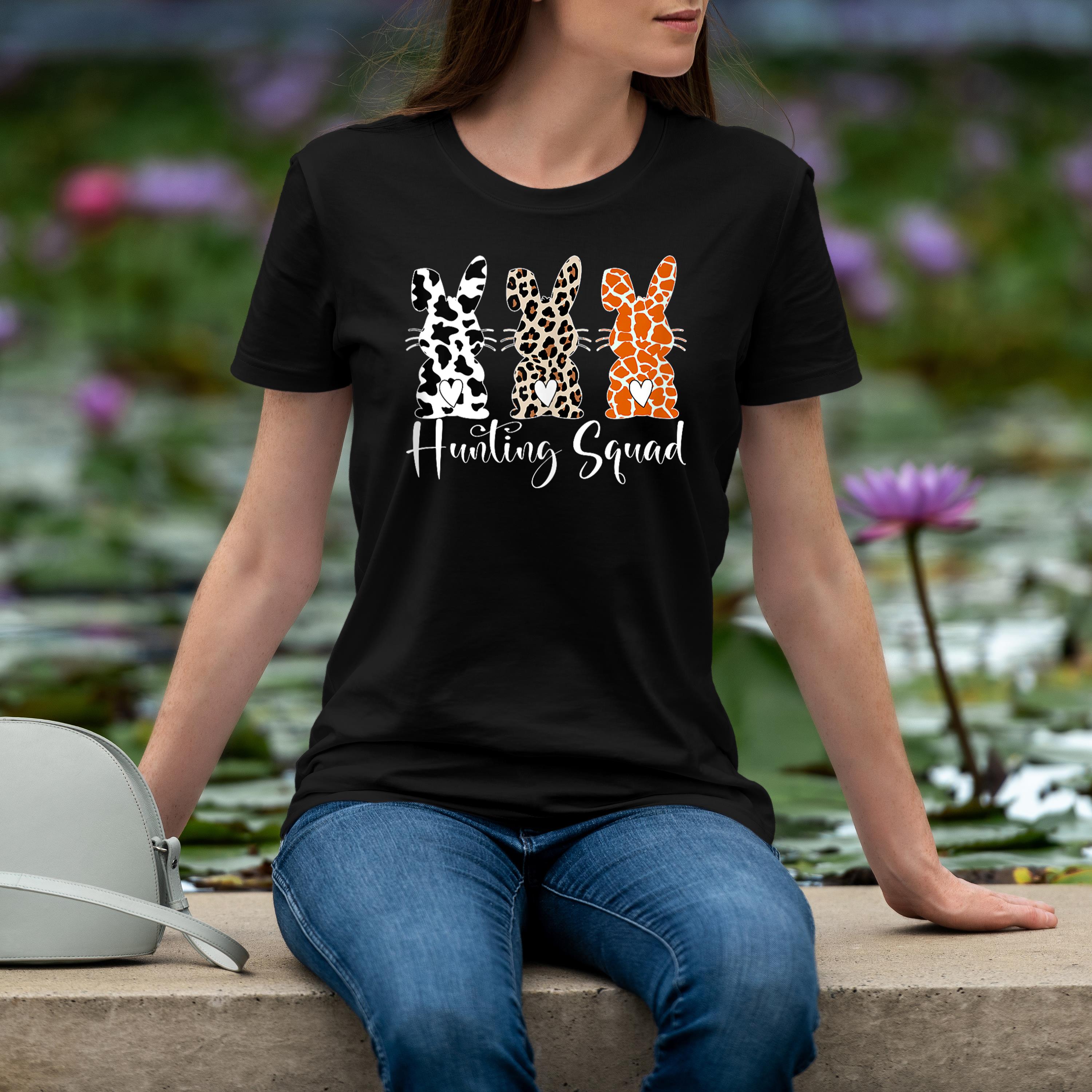 Hunting Squad Easter Bunny Leopard Giraffe Cow Easter Day Shirt 